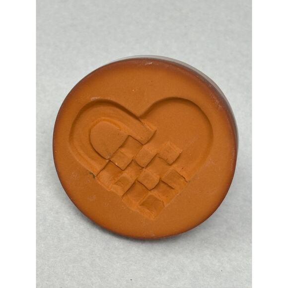 Cookie Stamp Woven Heart 2" Rycraft Terra Cotta Kitchen Baking Cook Accessory - Picture 3 of 3
